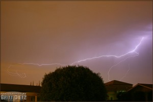 Lightning flash over Southern California (July 16, 2005)