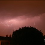 Lightning flash over Southern California (July 16, 2005)