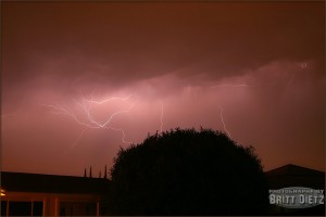 Lightning flash over Southern California (July 16, 2005)