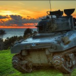 Sunset HDRI of a Sherman Tank