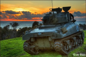 Sunset HDRI of a Sherman Tank