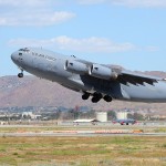A C-17A Globemaster III takes off at the 2010 March ARB Airshow