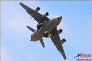 A C-17A Globemaster III banks over the crowd at the 2010 NBVC Point Mugu Airshow