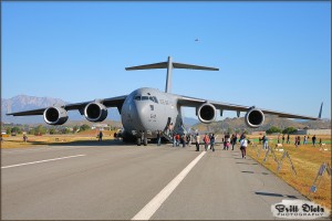 A C-17A Globemaster III sits on display at the 2009 Riverside Airshow