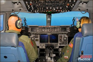 Cockpit and Pilots of our C-17 Globemaster III Flight