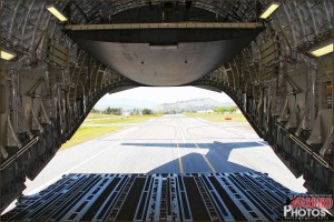 Taxing back from out flight with the ramp partially down on the C-17 Globemaster III