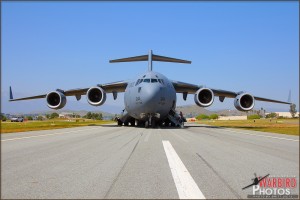 The now silent C-17A Globemaster III after out flight