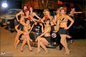 The Satin Dollz pose for a photo at the 2009 Air Raid Event