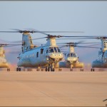 HHM-163 CH-46E Sea Knights taxi to their positions at MCAS Miramar