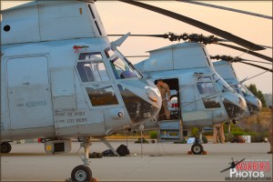 HHM-163 CH-45E Sea Knights sit lined up at MCAS Miramar