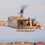 A UH-1N Huey lowers for landing at MCAS Miramar