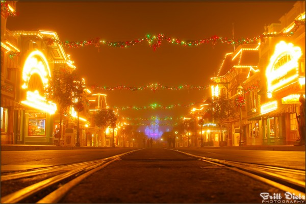 Fog rolls into Disneyland in California - December 13, 2010