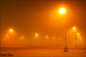 Fog rolls into Disneyland in California - December 13, 2010