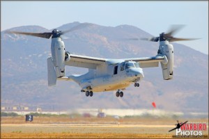 A MV-22 Osprey comes in for landing at the 2011 MCAS Miramar Airshow