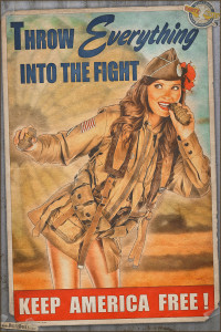 WW2 Military Pinups - Kelsey - Propaganda Pinup Poster