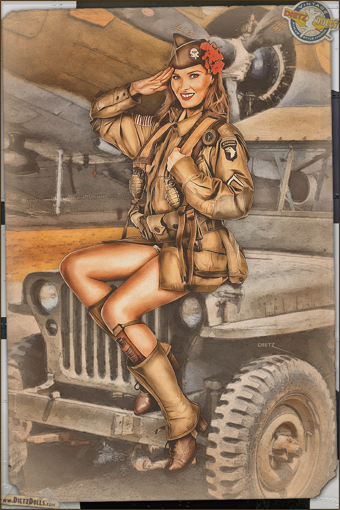 WW2 Military Pinups - Kelsey - 101st Airborne Pinup.