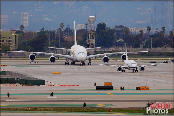LAX - AirFrance Airbus A380 & Alaska Airlines Boeing 737