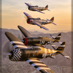 P-47 Thunderbolt formation Air to Air Photoshoot - Planes of Fame Airshow 2014