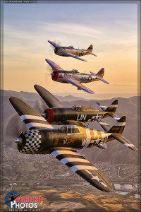 P-47 Thunderbolt formation Air to Air Photoshoot - Planes of Fame Airshow 2014