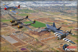 USAF Heritage Flight Air to Air Photoshoot - Planes of Fame Airshow 2014