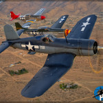 F4U-1A Corsair, P-51D Mustangs 'Wee Willy II' and 'Bunny'
